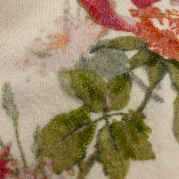 Cinq a Sept wool blend Floral Embroidered Cream Sweater NWOT - Picture 8 of 9